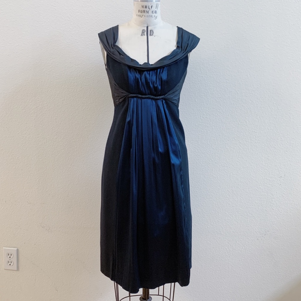 Silk and Wool Cocktail dress. Hand-made couture